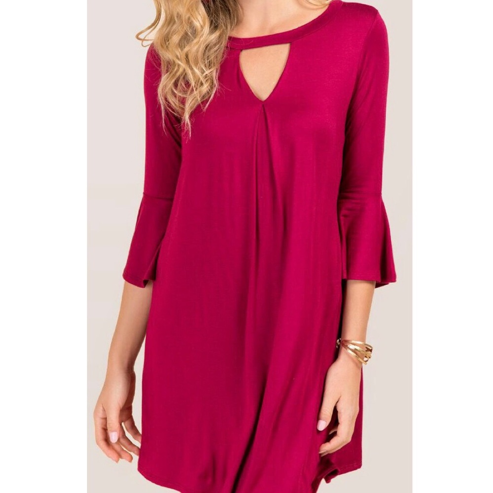 Pleat Front Knit Dress